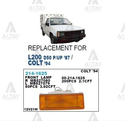 Mitsubishi L200 Sağ Sınyal Lambası Tampon 1987-1998 L Sarı Sag OEM MB527080